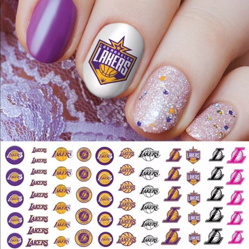 💌BO/GO$6 🏀 L.A. Lakers Water Transfer Nail Decals NBA
